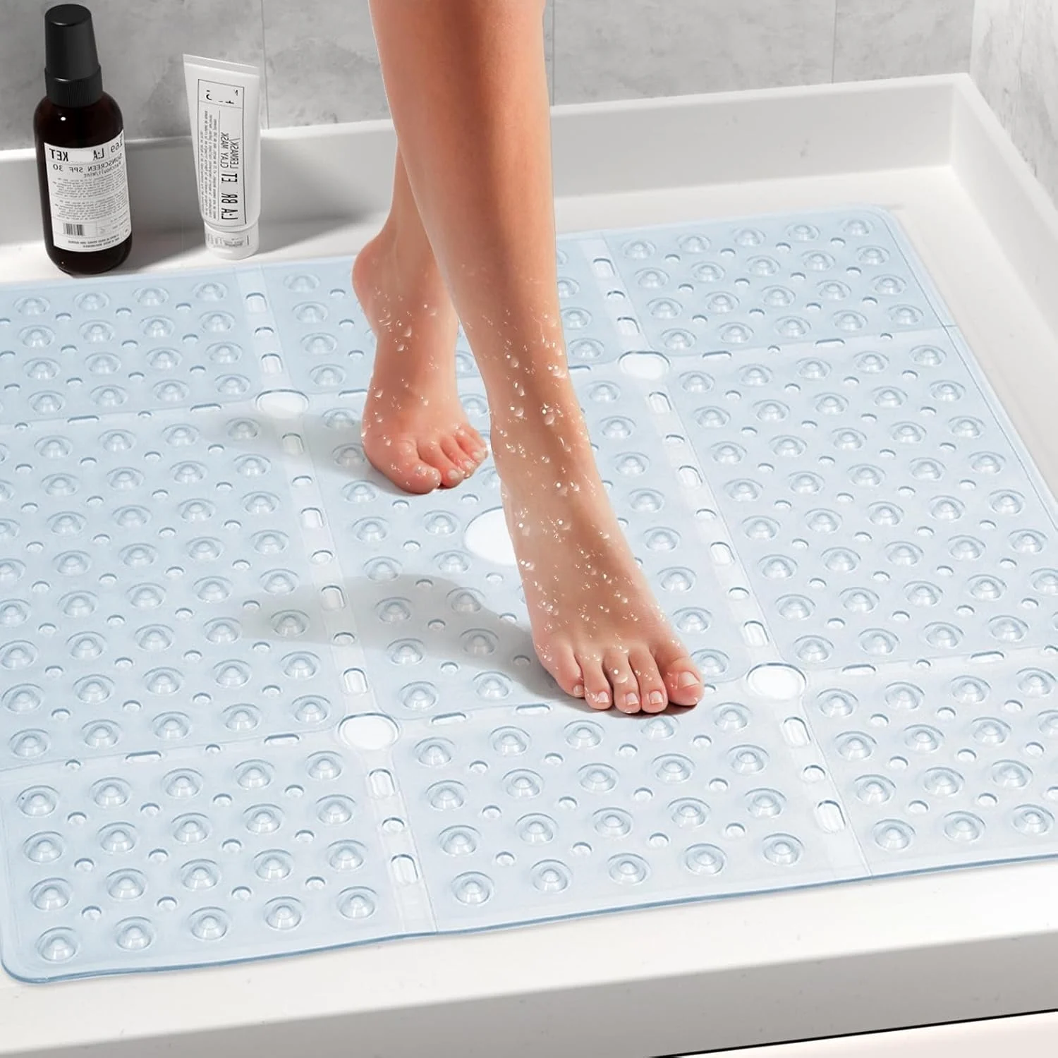 Bamboo Bath Mat - Alas Mandi Persegi, 69x69cm Ekstra Besar